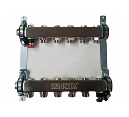 Set distribuitor inox compact 5 cai, pentru incalzire, cu intrare 1" si iesiri 3/4", HERZ, 1863405