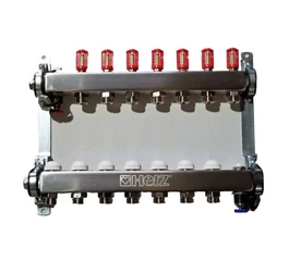 Distribuitor din inox pentru instalatii de incalzire prin pardoseala DN 25 – 4 x 3/4”, HERZ 1863204