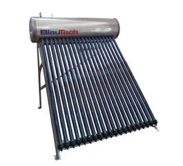 Panou solar cu 15 tuburi vidate pentru preparare apa calda menajera cu rezervor inox presurizat 125 litri BlauTech Panou solar cu 15 tuburi vidate pentru preparare apa calda menajera cu rezervor inox presurizat 125 litri BlauTech
