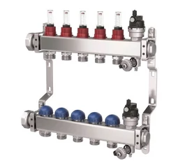 Distribuitor/colector inox pardoseala 1", 4 cai, PURMO