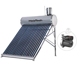 Panou solar 200 litri nepresurizat cu 20 tuburi vidate rezervor si suport otel inoxidabil pentru preparare apa calda menajera HeizTech