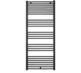 Calorifer baie portprosop Purmo Banga, decorativ, oțel negru RAL 9005, drept, 500x862 mm, 462 W, accesorii incluse