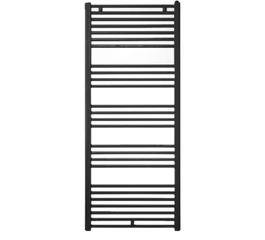 Calorifer baie portprosop Purmo Banga, decorativ, oțel negru RAL 9005, drept, 500x862 mm, 462 W, accesorii incluse