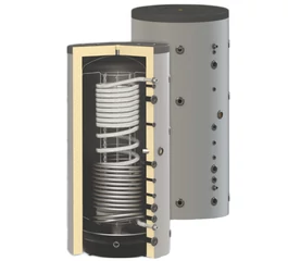 Rezervor de acumulare 1500 l cu 1 serpentina pentru incalzire si cu 1 serpentina pentru prepararea apa calda menajera SUNSYSTEM