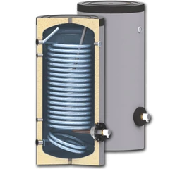 Boiler 150 litri cu 1 serpentina marita pentru pompe de caldura 09030107202001 SUNSYSTEM Boiler 150 litri cu 1 serpentina marita pentru pompe de caldura 09030107202001 SUNSYSTEM