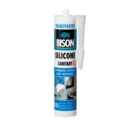 Silicon sanitar, transparent, interior-exterior, BISON, 280 ml