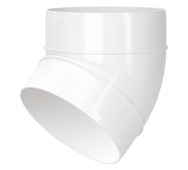 Cot PVC pentru tubulatură ventilație, 45 grade, D125 mm, 222-45, VENTS