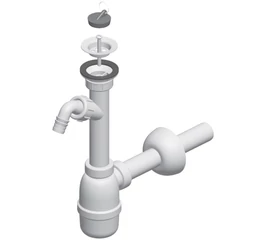 Sifon lavoar PP cu ventil, grilă Ø 60 mm, scurgere Ø 32 mm, LIV 195607