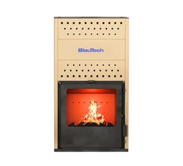 Termoșemineu pe lemne bej BlauTech BT-HIDRO20 B – 18.4 kW pentru încălzire centrală