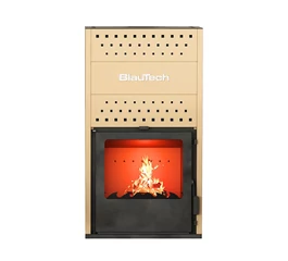 Termoșemineu pe lemne bej BlauTech BT-HIDRO20 B – 18.4 kW pentru încălzire centrală