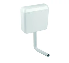 Rezervor WC dual flush semi-inaltime LIV Laguna Duo 195357, actionare 3/6 L, montaj pe perete, complet izolat anticondens, conectare apa stanga/dreapta/spate, valva umplere mecanica silentioasa, 42x39,8x13,5 cm, alb