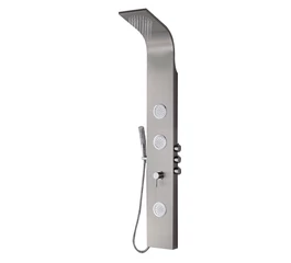 Coloană de duș cu panou inox, GLADYS, 20320332, 3 jeturi rotunde pentru masaj, 4 funcții, înălțime 1650 mm, finisaj cromat