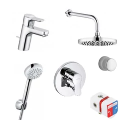 Pachet 7 in 1 baterii baie incastrate para dus cap de dus fix PURE & EASY 376300565 KLUDI Pachet 7 in 1 baterii baie incastrate para dus cap de dus fix PURE & EASY 376300565 KLUDI