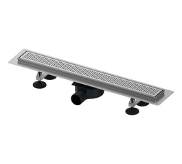 Rigolă de duș TECElinus 900 mm din oțel inoxidabil cu grilă Quadratum și drenaj eficient DN 50