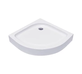 Cădiță de duș 80 x 80 cm semirotund, cu sifon și suport, T01 GOBE Standard