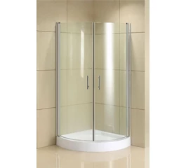 Cabina de dus 90 x 90 cm semirotunda din sticla securizata transparenta grosimea de 5 mm si cadru aluminiu F121 GLADYS