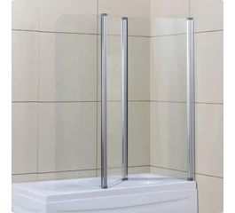 Paravan pentru cadă pliabil, 130 x 140 cm, sticla 4 mm, transparent, profil aluminiu cromat, GLADYS