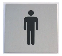 Indicator autoadeziv aluminiu ''toaleta barbati'' 60x60mm
