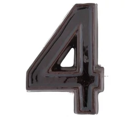 Numar de casa ceramic maro "4" 12cm