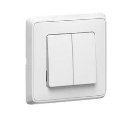 Intrerupator dublu montabil incastrat in doza de aparat ,pentru uz interior, cu rama, LEGRAND, CARIVA