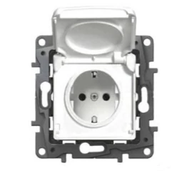 Priza simpla IP44 cu capac, contact mecanic cu arc, LEGRAND, NILOE