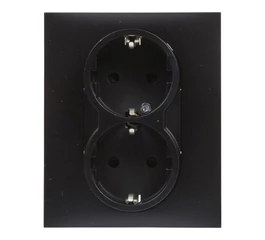 Priza dubla monobloc protectie copii 16A negru SUNO 721426 Legrand