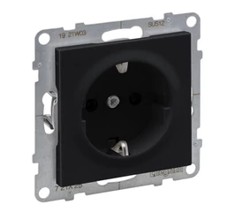 Priza simpla cu protectie copii 2P+T 16A negru SUNO 721425 Legrand Priza simpla cu protectie copii 2P+T 16A negru SUNO 721425 Legrand