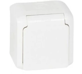 Priza simpla cu capac PT IP44 alb 16A LEGRAND Forix 782373