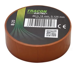 Banda izolatoare 18 mm x 20 m, PVC, maro, Tracon