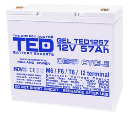 Acumulator GEL 12V 57Ah GEL Deep Cycle TED1257 – VRLA, TED003393, TED Acumulator GEL 12V 57Ah GEL Deep Cycle TED1257 – VRLA, TED003393, TED