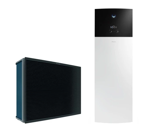 Pompa de caldura 18 kW pentru incalzire si apa calda menajera unitate interioara Daikin Altherma 3 H HT ETVH16S23E9W cu rezervor de 230 L si incalzitor electric rezerva de 9 kW + unitatea exterioara Daikin Altherma 3 H HT EPRA18DW17 trifazic