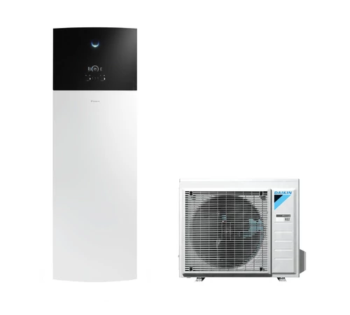 Pompa de caldura 4 kW pentru incalzire si apa calda menajera unitate interioara Daikin Altherma 3 R F EHVH04S18E6V cu rezervor de 180 L si incalzitor electric rezerva de 6 kW + unitatea exterioara ERGA04EV monofazic