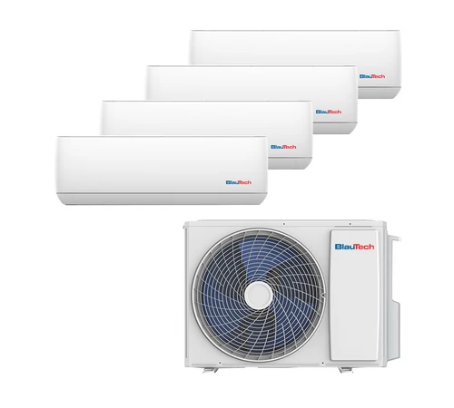 Aparat aer conditionat multisplit 42000 BTU pentru 4 incaperi cu 4 x 12000 BTU unitate interioara tip perete BlauTech