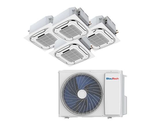 Aparat aer conditionat multisplit 42000 BTU pentru 4 incaperi cu 4 x 12000 BTU unitate interioara tip caseta BlauTech