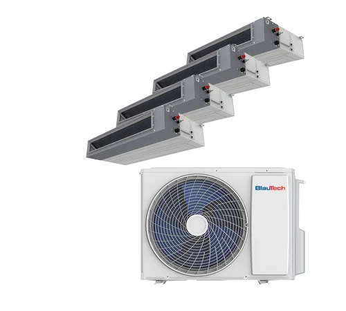 Aparat aer conditionat multisplit 42000 BTU pentru 4 incaperi cu 4 x 12000 BTU unitate interna tip duct BlauTech