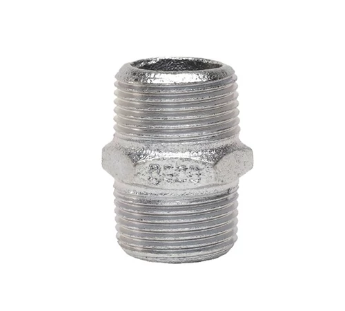 Niplu din fonta zincata 1.1/4" cu filet exterior-exterior, GEBO Platinum