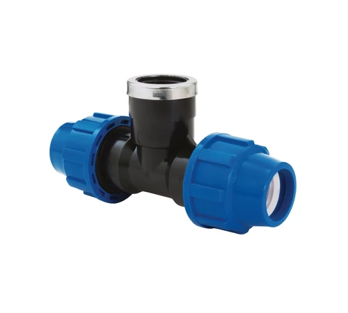 Teu PE compresiune 50 x 1.1/2" x 50, cu filet interior