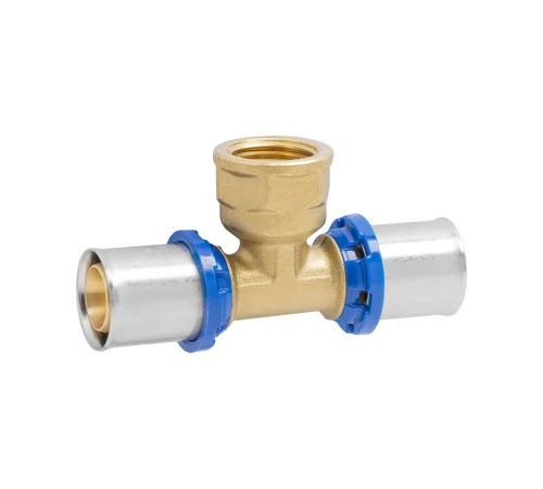 Teu presare 16 x 1/2", filet interior, APE RACCORDERIE, alama, pentru tevi multistrat