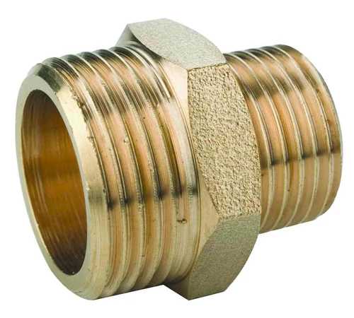 Niplu redus alama 1/2" x 3/8", filet exterior - filet exterior