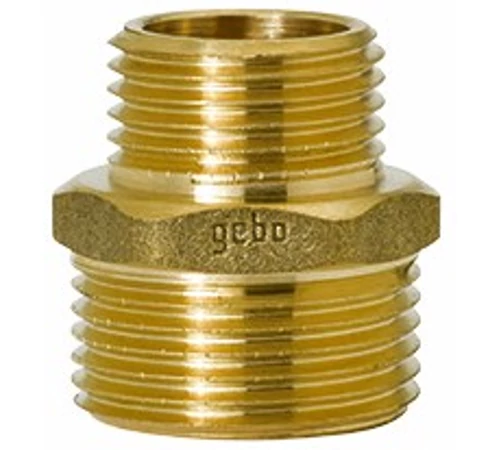 Niplu redus alama 1/2" x 3/8", filet exterior - filet exterior, GEBO GOLD