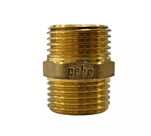 Niplu alama 3/8", filet exterior - filet exterior, GEBO GOLD