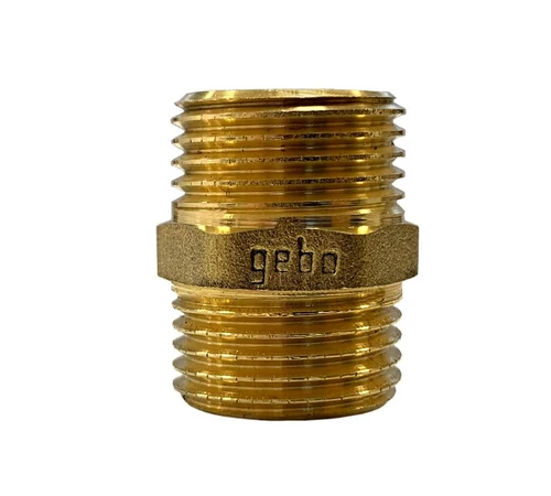 Niplu alama 1.1/4", filet exterior - filet exterior, GEBO GOLD