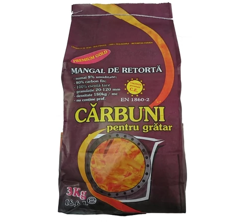 Sac de cărbuni pentru grătar grill cu greutatea de 3 kg