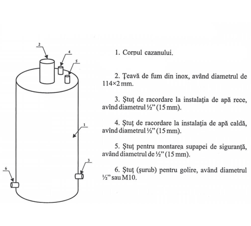 Throat the first violet Boiler de baie pe lemne, 95 l, din tabla vopsita de 3 mm, Mol Metal |  Melinda Instal
