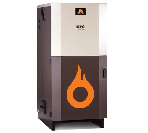 Cazan compact pe peleti sau agro-peleti gata de instalare Energreen KEPO 35 kW curatare automata a arzatorului