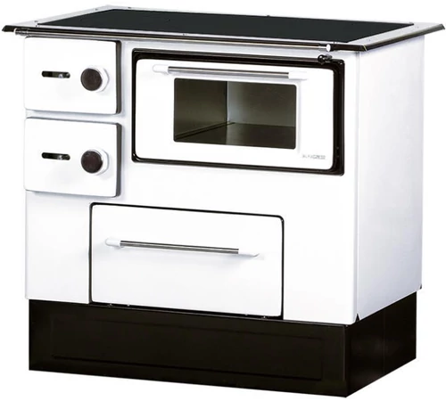 Soba de gatit cu plita si cuptor, Alfa Plam, Regular 46 Elegant, 5 kW, alb, dreapta