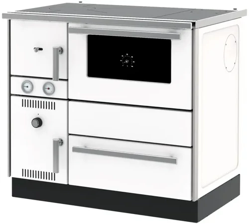 Soba de gatit cu plita si cuptor tip centrala Alfa Plam AlfaTerm20 23 kW alb dreapta