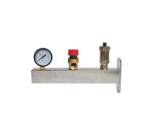 Grup de siguranta din inox 3 bar pentru cazan cu suport de vas expansiune