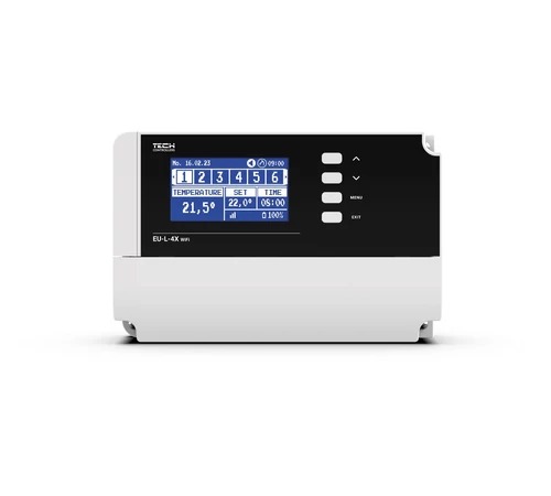 Controler universal pentru încălzire TECH EU-L-4X WiFi – vedere frontală a dispozitivului