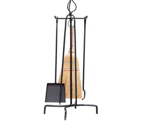 Set accesorii semineu cu suport, lopata, cleste, perie, carlig